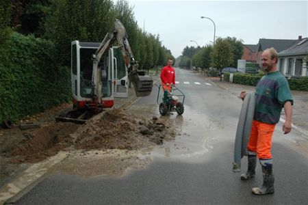 Waterleiding lek voor de meter