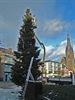 De kerstboom staat er