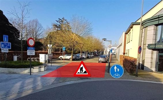 Adelbergpark afgesloten aan kruispunt Lepelstraat - Lommel