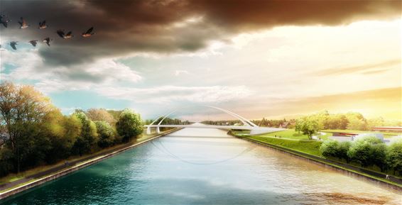 Aftellen naar hoofdwerken nieuwe brug - Beringen