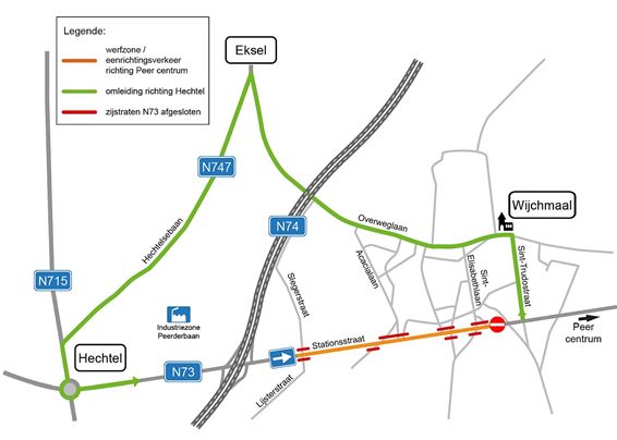 Asfaltwerken op N73 - Hechtel-Eksel & Peer