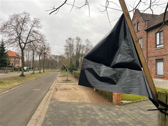 Bewoners hangen zwarte vlaggen op - Beringen