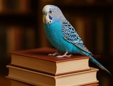 Blauwe parkiet vliegt bibliotheek Hamont binnen - Hamont-Achel
