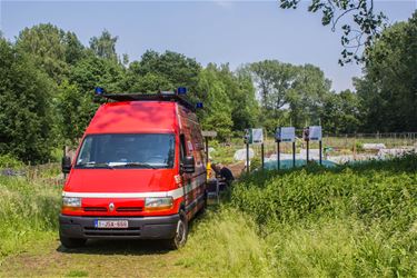 Brandweer pompt water weg uit volkstuintjes - Beringen