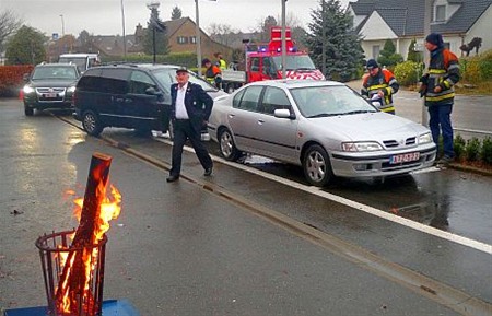 Brandweeractie op de dag van de staking - Lommel