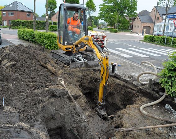 Breuk in waterleiding Breughelstraat - Neerpelt