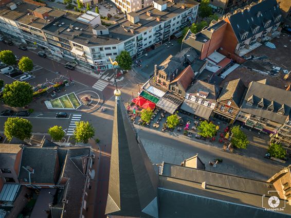 Pelt - De hoogte van de Sint-Niklaaskerk