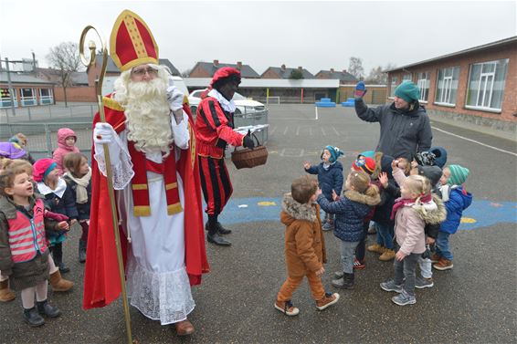 De Sint dolenthousiast onthaald door kleuters - Beringen