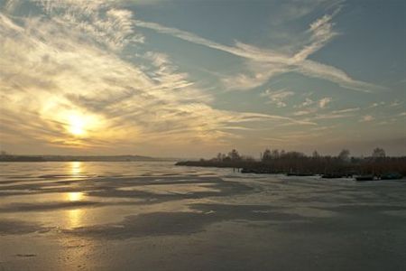 Decemberlucht boven Dorplein - Hamont-Achel