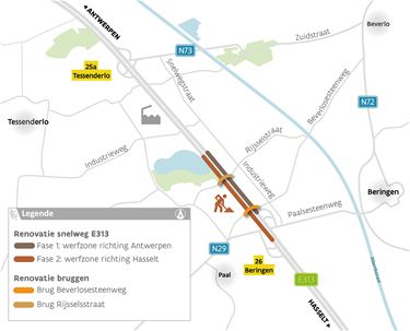 Dit weekend starten werken op E313 - Beringen