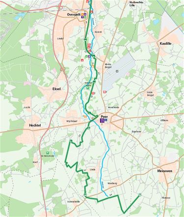 Een wandel-/fietspad van 120km