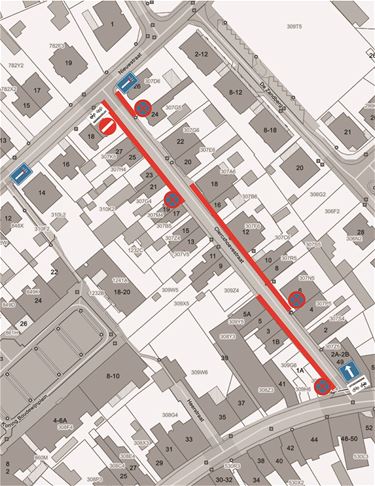 Eenrichtingsverkeer in de Clercxhoevestraat - Pelt