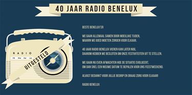Feest 40 jaar Radio Benelux uitgesteld - Beringen