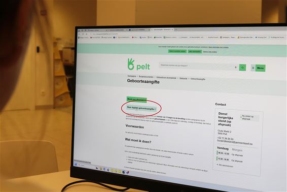 Geboorteaangifte en erkenning voortaan ook online - Pelt