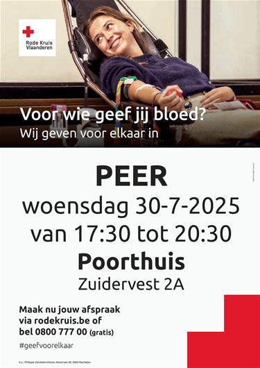 Geef vandaag bloed in Peer! - Peer
