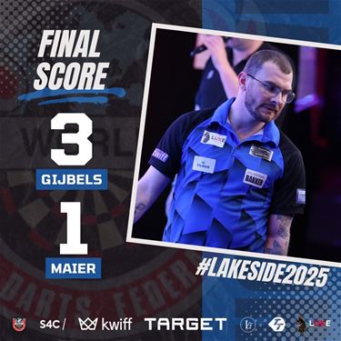 Gijbels knokt zich naar laatste 16 op Lakeside - Pelt