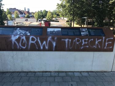 Graffiti ontsiert toeristische borden - Beringen