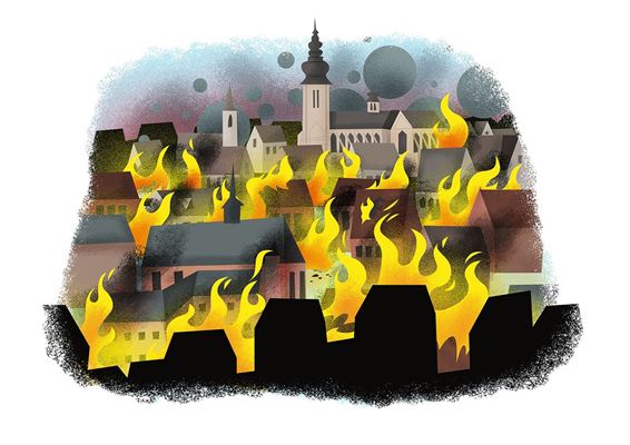 ‘Grote Brand van Tongeren in 1677’ in Praetorium - Tongeren