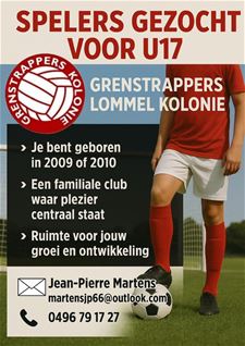 GT Kolonie zoekt U17 spelers - Lommel