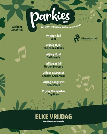 Het programma van Parkies 2025 - Hamont-Achel
