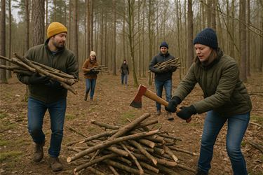 Hout sprokkelen tegen kinderarmoede - Hechtel-Eksel