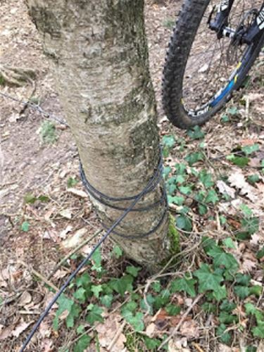 Kabel gespannen op mountainbikeroute - Oudsbergen