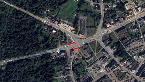Kruispunt naar Dorpsstraat afgesloten - Oudsbergen