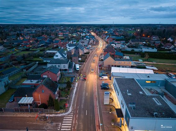 Lindelsebaan tijdelijk versmald door werken - Pelt