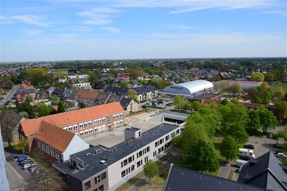 Luchtfoto vanuit toren Sint-Martinuskerk - Overpelt