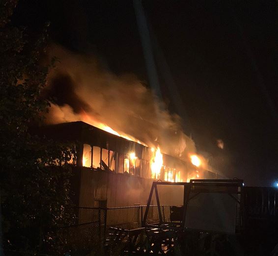 Magazijn metaalbedrijf Van Vlierden uitgebrand - Hamont-Achel