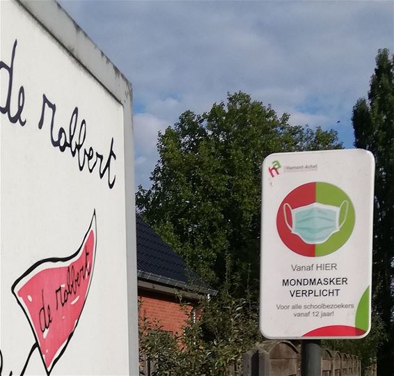 Mondmasker dragen, ook in schoolomgeving - Hamont-Achel