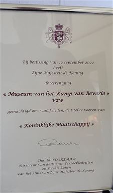 Museum 'Kamp van Beverlo' is nu koninklijk - Leopoldsburg