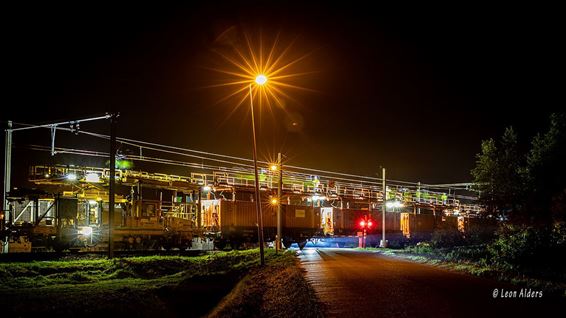 Nachtelijk werk boven het spoor - Hamont-Achel & Pelt