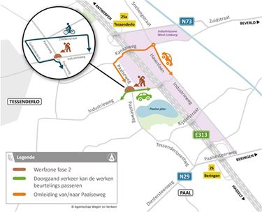 Nieuwe fase werken rotonde Paalseweg - Beringen