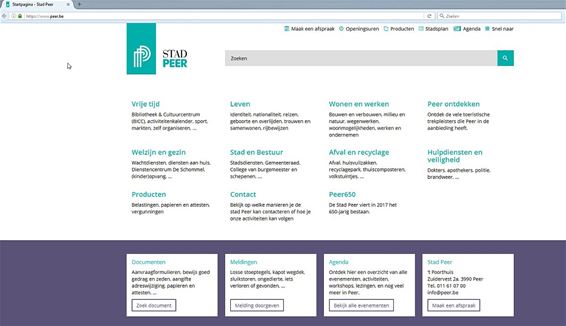 Nieuwe website voor stadsbestuur - Peer