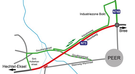 Noordweg dit weekend afgesloten - Peer