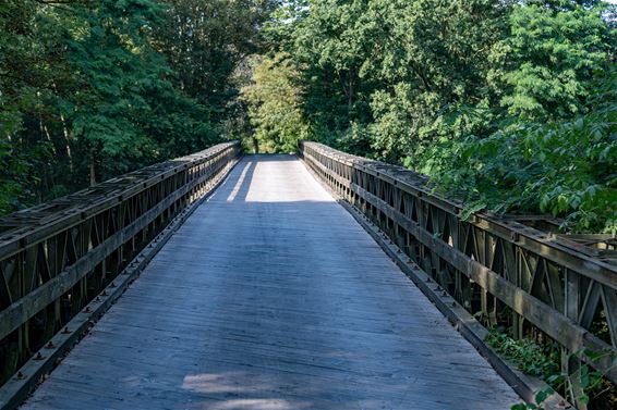 Onderhoud aan Baileybrug op kanaalsplitsing - Bocholt
