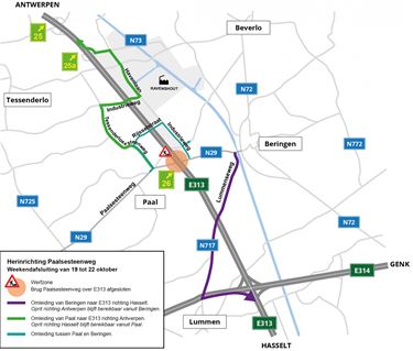 Paalstesteenweg komend weekend onderbroken - Beringen