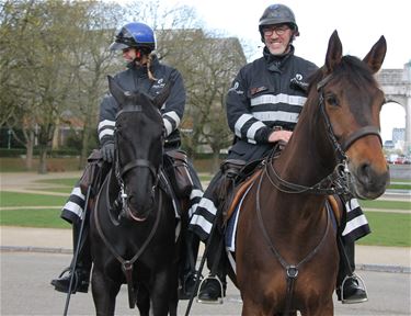 Politie te paard aan zandputten - Lommel