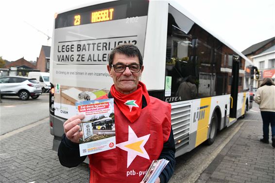 PVDA voert actie tegen afschaffing bushaltes - Beringen