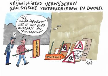 Racistische verkeerborden - Lommel