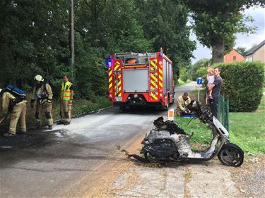 Scooter gaat in vlammen op - Beringen