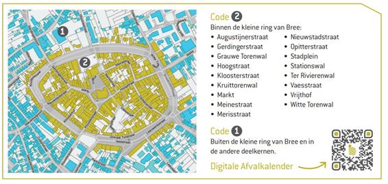 Bree - Stad verduidelijkt ophaaldagen met grondplan