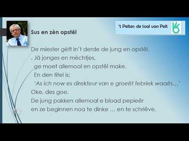 Sus en zèn opstêl - Pelt