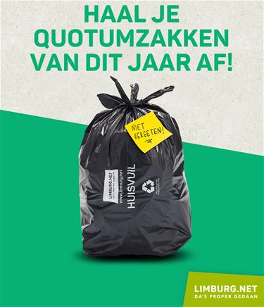 Tegoed huisvuilzakken? Afhalen vóór 31/12 - Lommel