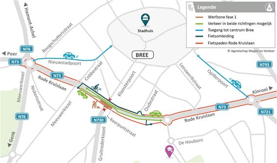 Bree - Tijdelijk éénrichtingsverkeer in Boneputstraat