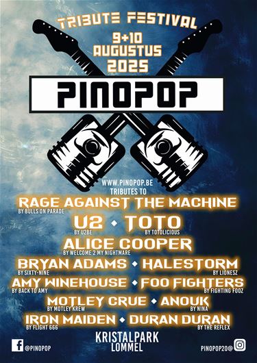 Tributefestival Pinopop voor driekwart uitverkocht - Lommel