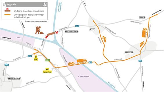 Vier maanden lang geen verkeer over brug in Ham - Leopoldsburg