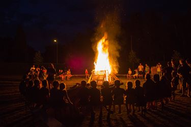 Vrolijke vrienden aan het kampvuur - Beringen