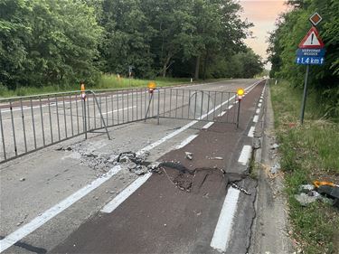 Wegdek omhoog op Beringerbaan - Beringen